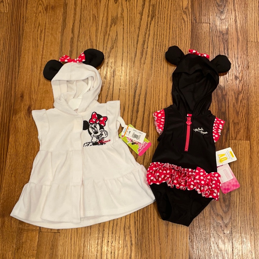 NWT Minnie Swimsuit & Coverup